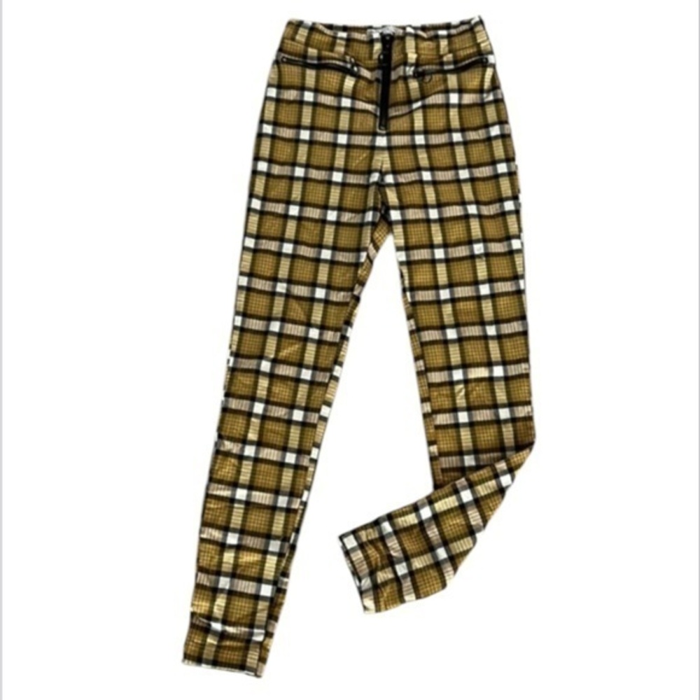 Urban Outfitters yellow plaid gothic stye leggings size 0